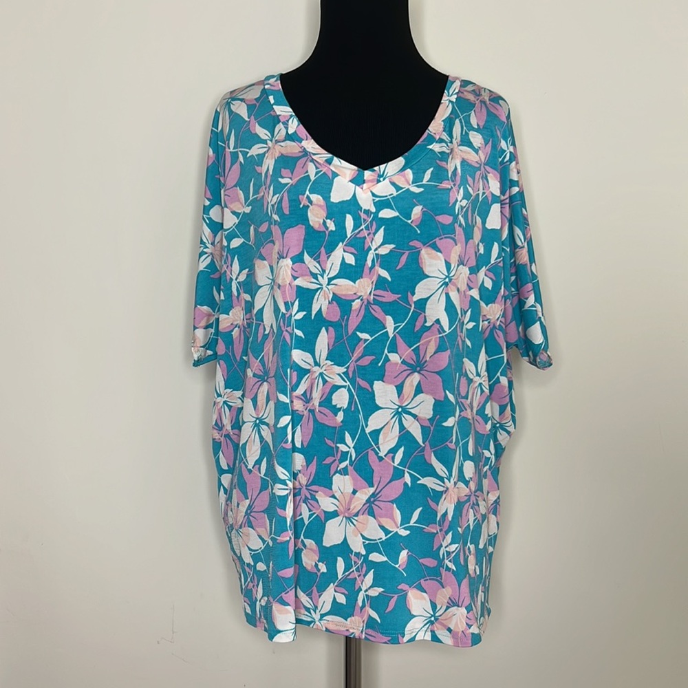 HONEYME Floral V-Neck Blouse Top S